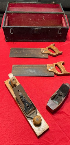 Antique tool box with - box,