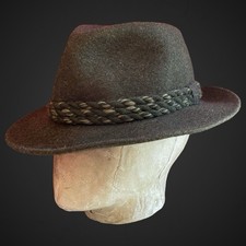 Vintage Hat Fedora Green Wool