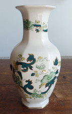 MASONS IRONSTONE GREEN CHARTREUSE VASE 10 INCHES IN HEIGHT