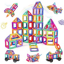 180Pcs  Kids Magnetic Building Blocks Magnetics Construction Block Tiles for Kid