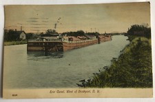 1913 Postcard Barges On The Erie Canal West Of Brockport New York #2z