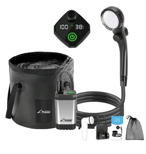 Portable camping shower kit - camping,
