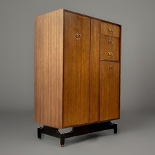 Mid Century G Plan Tola Tall Boy Gentlemans Cupboard Wardrobe Drawers DELIVERY 