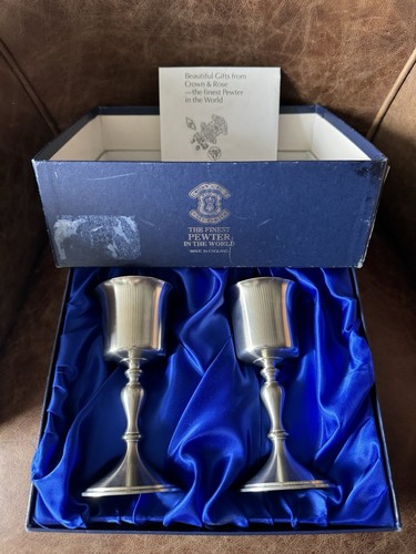 Pewter goblets crown - &, rose