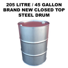 205 LITRE 45 GALLON BRAND NEW STEEL DRUM BARREL CONTAINER TO USE AS BBQ SMOKER