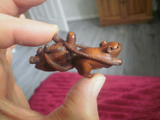 Hand Carved wood netsuke mouse