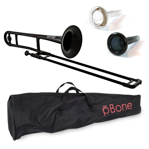 Plastic trombone black - plastic,