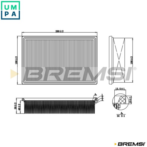 Air filter fa0648 for ford - for,