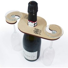 'Champagne Flutes' Wooden Wine