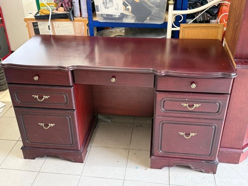 Mahogany desk with drawers - desk,