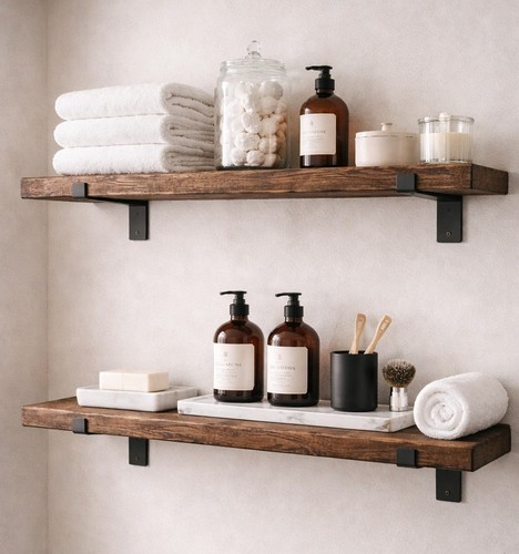 Rustic wooden shelf shape - l,