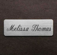 TACK TRUNK/GROOMING BOX PLATE 3" X 1" CUSTOM ENGRAVED BRUSHED SOLID NICKELSILVER