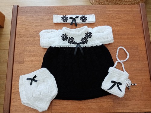 Hand knitted dolls clothes - hand,
