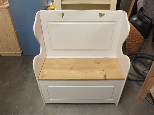 Painted hearts monks bench - painted, bench-