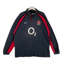 England Rugby Union 2002/03 Away Shirt Mens XL Black Nike Long Sleeve VTG Y2K