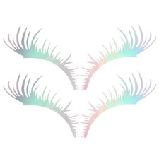  2 Pairs Car Headlight Eyelashes for Cars Cute Fake Decals Headlights