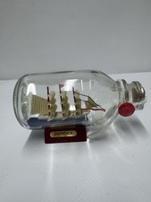 Decorative Tabletop Ship in a Glass Bottle Nautical Model Ornament