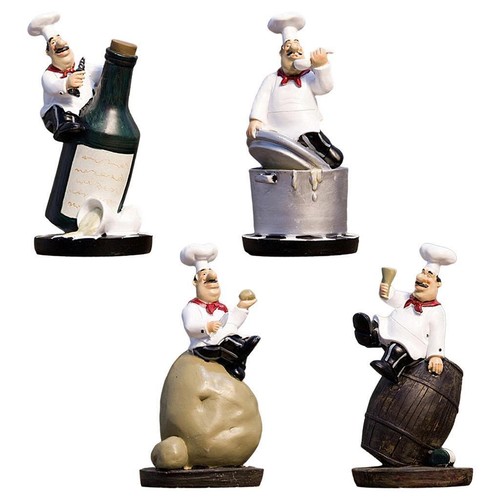 Resin chef figurine european - resin,