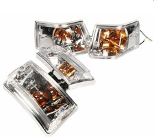 INDICATOR SET 4 VESPA  PX / LML  125 150 200  CHROME CASING - SMOOTH LENSES