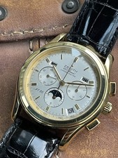 Rare Zenith 30.0220 410 18k Gold El Primero Triple Calendar Moonphase Watch.