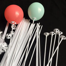 Balloons Sticks Cups White Latex Balloons Birthday Kids Party Occasion UK Seller