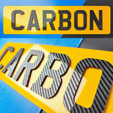 Premium CARBON FIBER ENGRAVED Show Number Plates 3D 4D - Not Road Legal