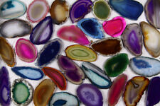 Agate Slice, Pink, Blue, Black, Handmade, Brazil, Agate Slice 70-110mm