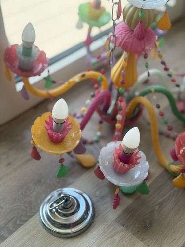 Colourful crystal chandelier - crystal,