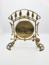 Large Art Nouveau Brass Dinner Gong with Striker – 1889