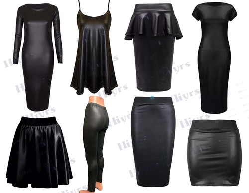 Womens wet look faux leather - womens,