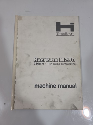 Machine manual for harrison - machine,