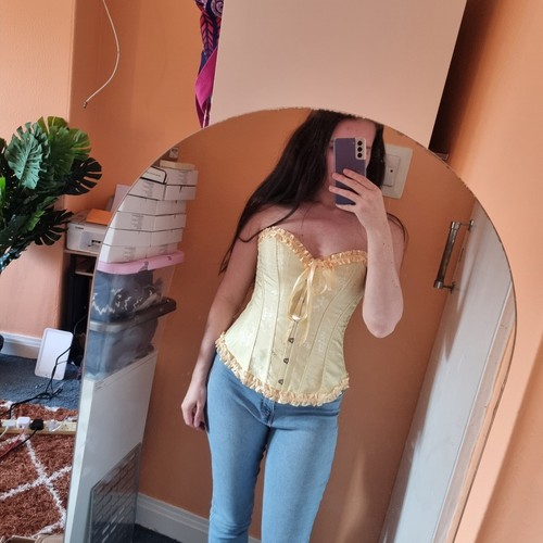 Vintage yellow corset top - vintage,