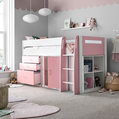 Lacy pink storage mid sleeper - lacy,