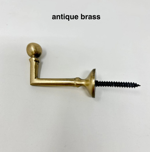 Coat hook solid brass - hook,