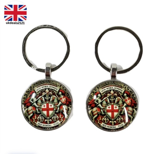 Knights templar keychain - templar, red