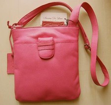BEAUTIFUL"SIENNA DE LUCA" BRIGHT PINK LEATHER SHOULDER/ACROSS-- BODY BAG BNWT