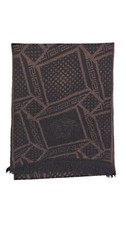 Vintage Versace Wool Scarf Brown Pre-Owned Excellent Condition Made in Italy