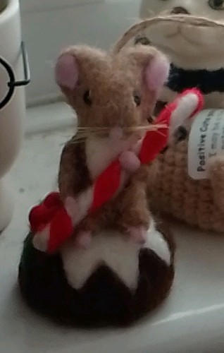 Felt mouse candy - mouse, cane