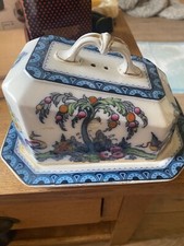 Antique Cheese Dish Keeling & Co English China Losol Chinoiserie Covered Plate