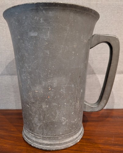 Rare half gallon pewter mug - half,