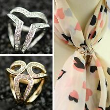 Women Scarf Silk Clip Lady Scarf Ring Buckle Pin Holder Brooch Jewellery Gift UK