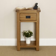 Rustic Oak Small Hall Console Table - Hallway Furniture - RS41