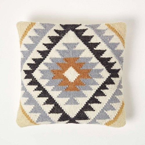 Handmade black gold kilim - black,