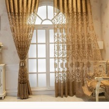 Gold Sheer Curtains 2 Panels
