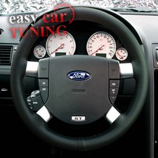 For Ford Mondeo MK3 2000-2007 Black Genuine Italian Leather Steering Wheel Cover