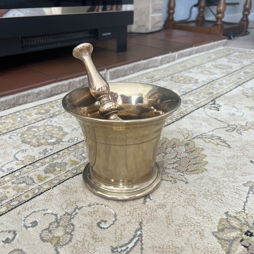 Brass vintage mortar and - brass,