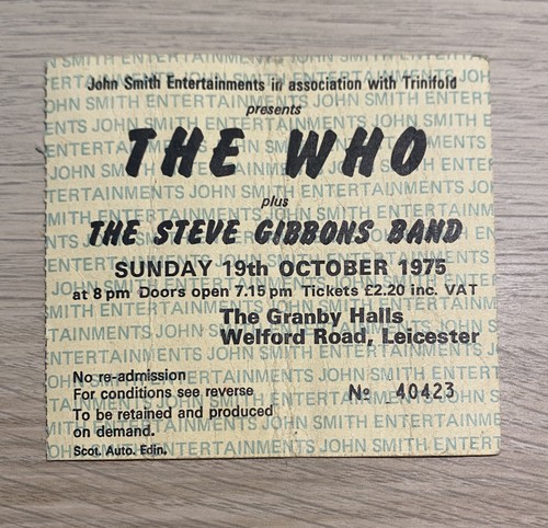 The who ticket stub for - who,