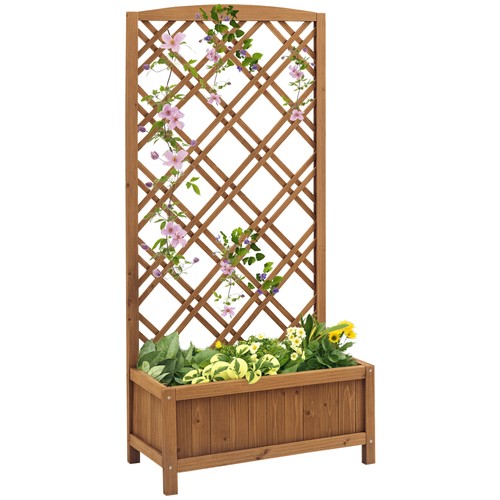 Outsunny wooden planter with - outsunny,