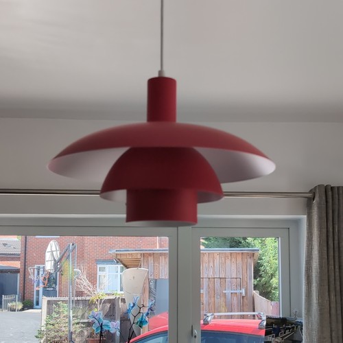 Red white metal - dome, pendant