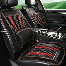 UK 1xUniversal Car Seat Cover Natural Massage Wooden Beads Seat Cover Pad Black